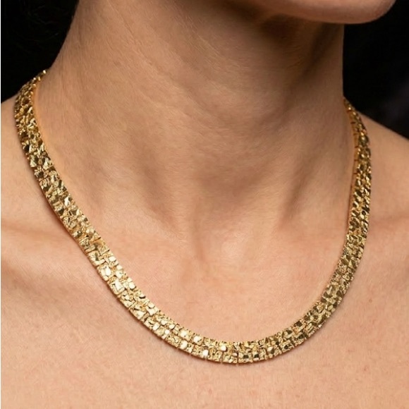 Source Unknown Jewelry - Classic Gold Textured Herringbone Necklace - Women's Jewelry